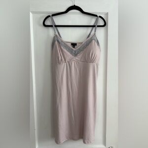Women's Tahari Pink and Gray Striped Nightgown Chemise Size Large